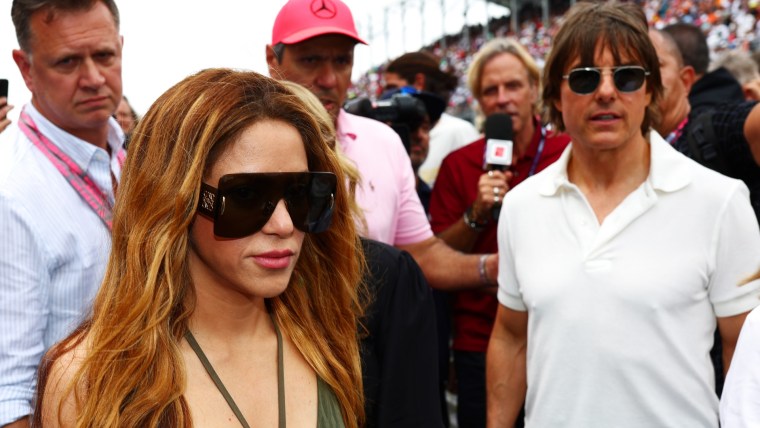 Shakira y Tom Cruise en el Gran Premio de Miami de la F1 2023.