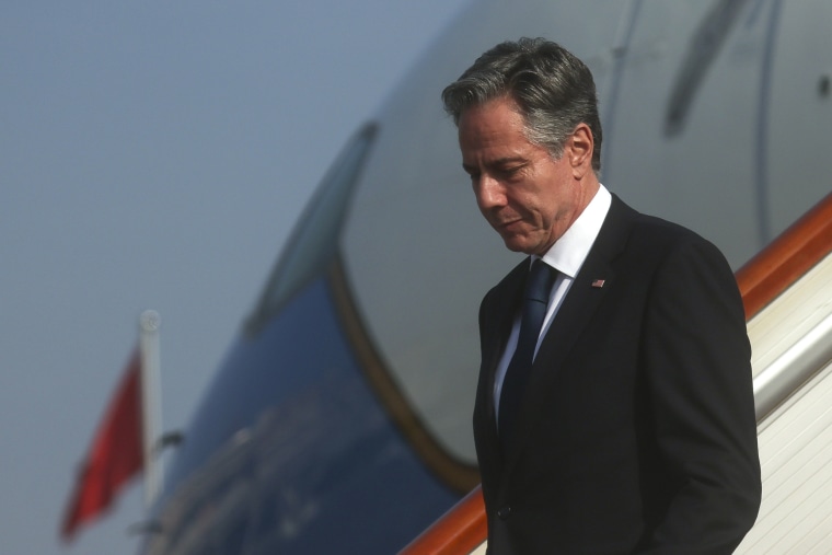 U.S. Secretary of State Antony Blinken arrives Sunday in Beijing.