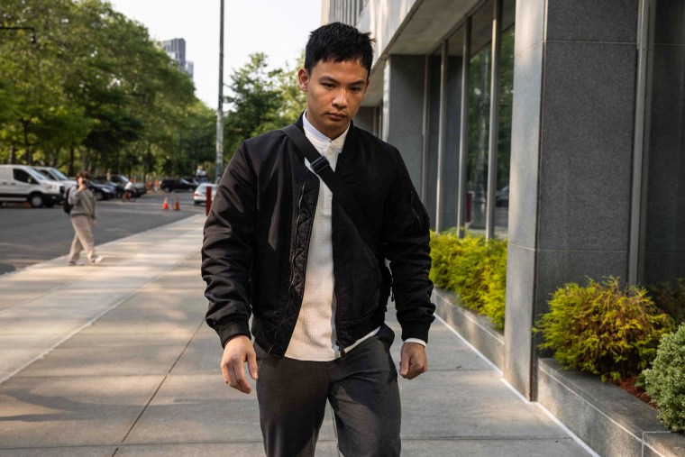 Congying Zhen leaves Brooklyn Federal Court in New York on May 31, 2023.