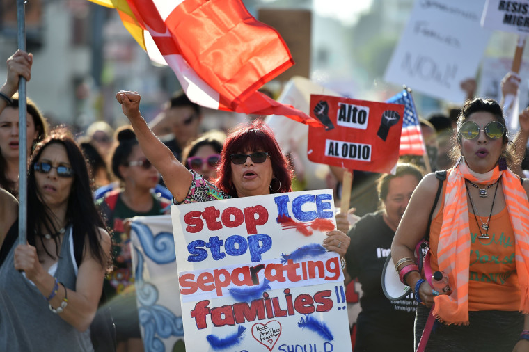 Protesters rally in Los Angeles in 2018 against the forced separation of migrant children from their parents at the U.S.-Mexico border.