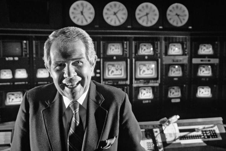 Pat Robertson in the control room for his 700 Club TV show. 