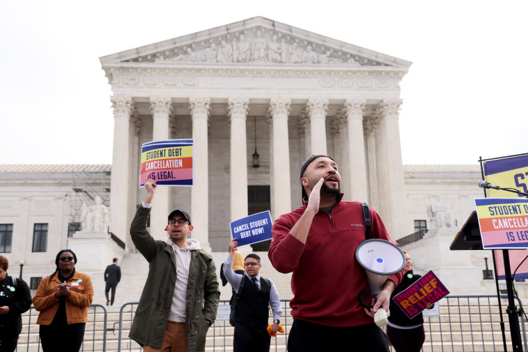 Student Loan Borrowers And Advocates Gather For The People's Rally To Cancel Student Debt During The Supreme Court Hearings On Student Debt Relief