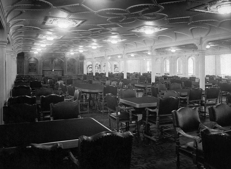Image: The main dining room aboard the Titanic.