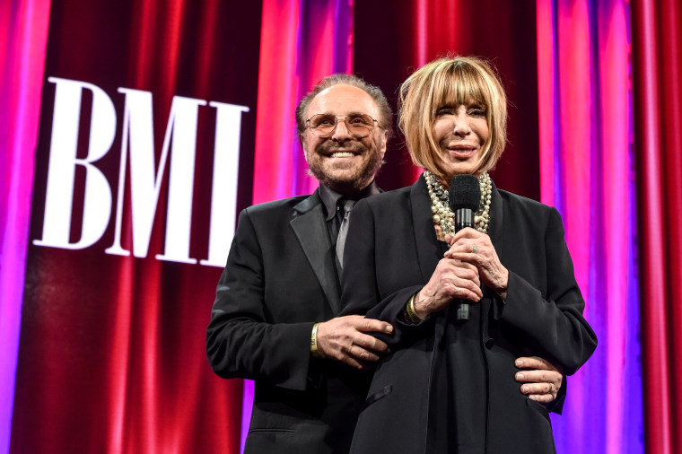 Honorees Barry Mann and Cynthia Weil accept the BMI Icon Award onstage at The 64th Annual BMI Pop Awards on May 10, 2016 in Beverly Hills, Calif.