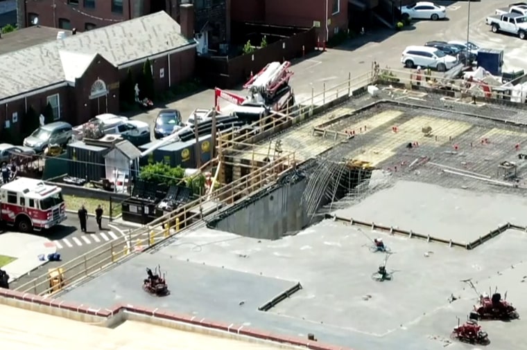 At least seven people are injured after a building that is under construction partially collapsed in New Haven, Conn., on June 2, 2023.