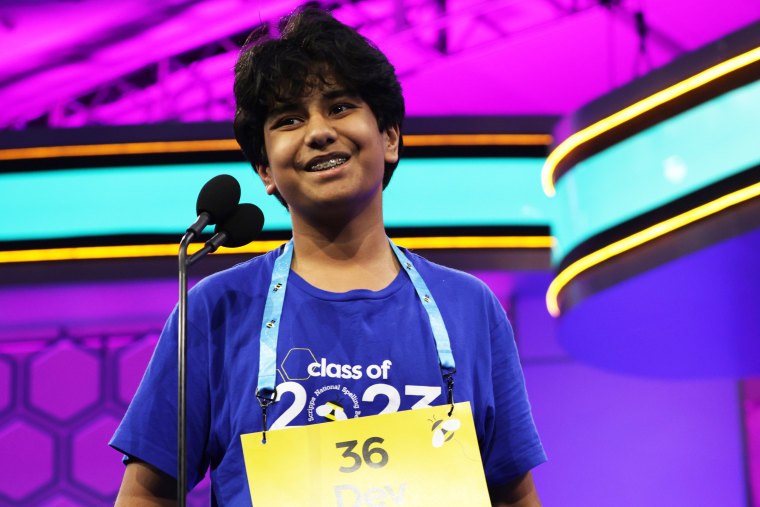 Dev Shah participates in the Scripps National Spelling Bee
