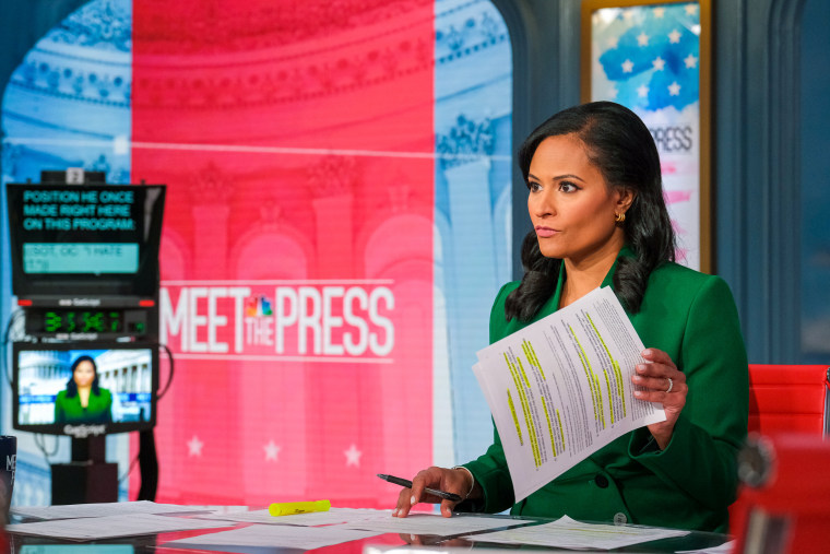 Guest moderator Kristen Welker appears on “Meet the Press” in Washington on Oct. 9, 2022.