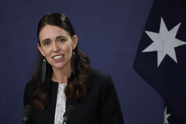 Jacinda Ardern during a joint press conference with Australia's Prime Minister Anthony Albanese in Sydney, Australia.