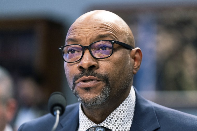 U.S. Immigration and Customs Enforcement acting director Tae Johnson testifies before the House Appropriations Subcommittee on Homeland Security on the FY2024 budget request for the agency, Tuesday, April 18, 2023, on Capitol Hill in Washington.
