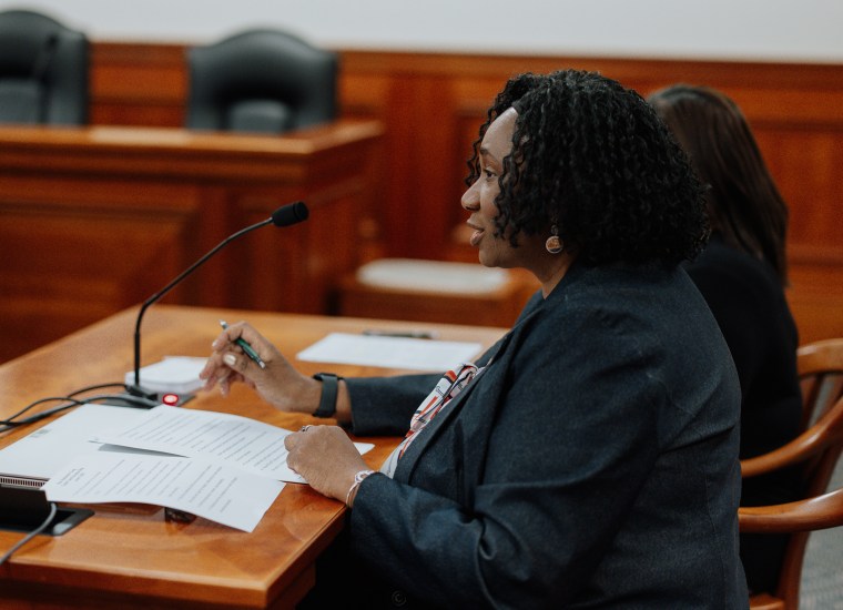 Rep. Stephanie Young at the hearing Tuesday.