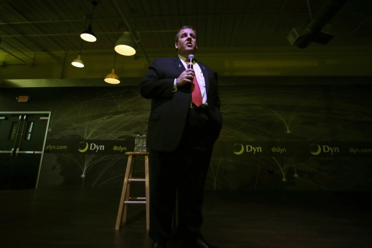 Republican presidential candidate New Jersey Gov. Chris Christie answers a question during a campaign stop in Manchester, N.H., Feb. 8, 2016.