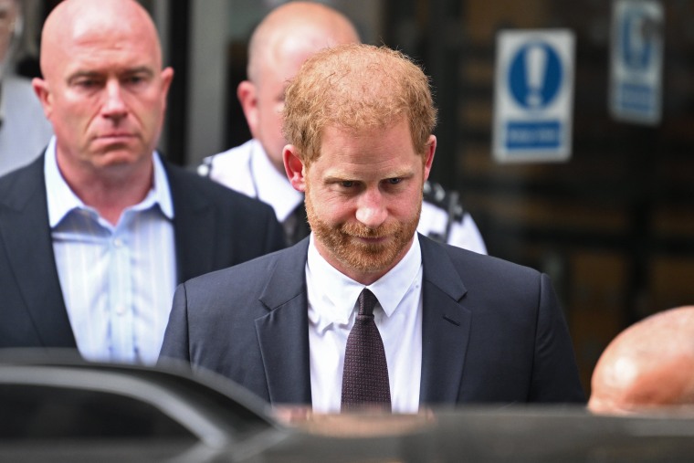 Prince Harry, Duke of Sussex leaves after giving evidence at the Mirror Group Phone hacking trial in London on June 6, 2023.