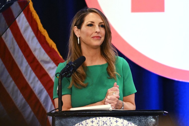 Ronna McDaniel speaks during the Republican National Committee Winter Meeting