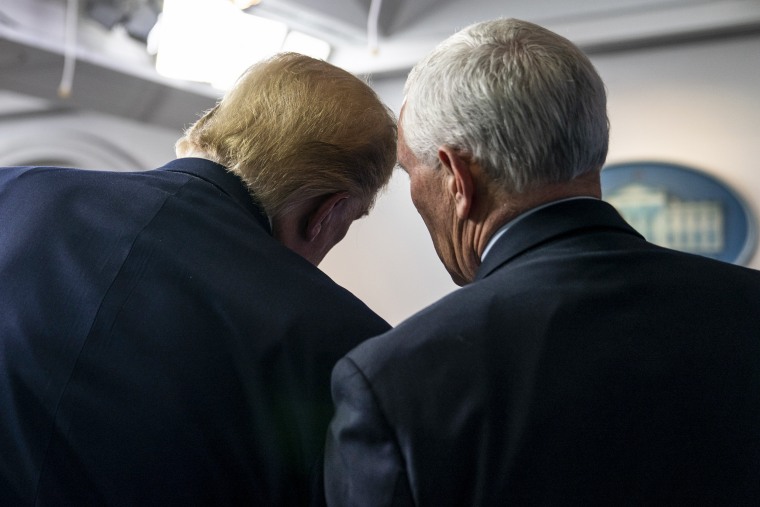 President Donald Trump and Vice President Mike Pence at the White House on April 4, 2020.