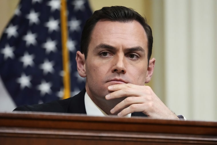 Rep. Mike Gallagher listens during a hearing of a House Committee Hearing at the Capitol
