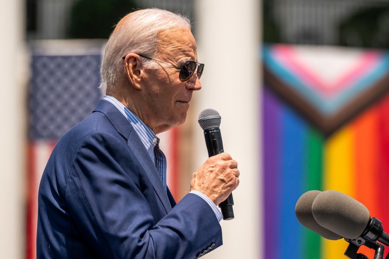President Joe Biden at a Pride Month celebration event at the White House on June 10, 2023.