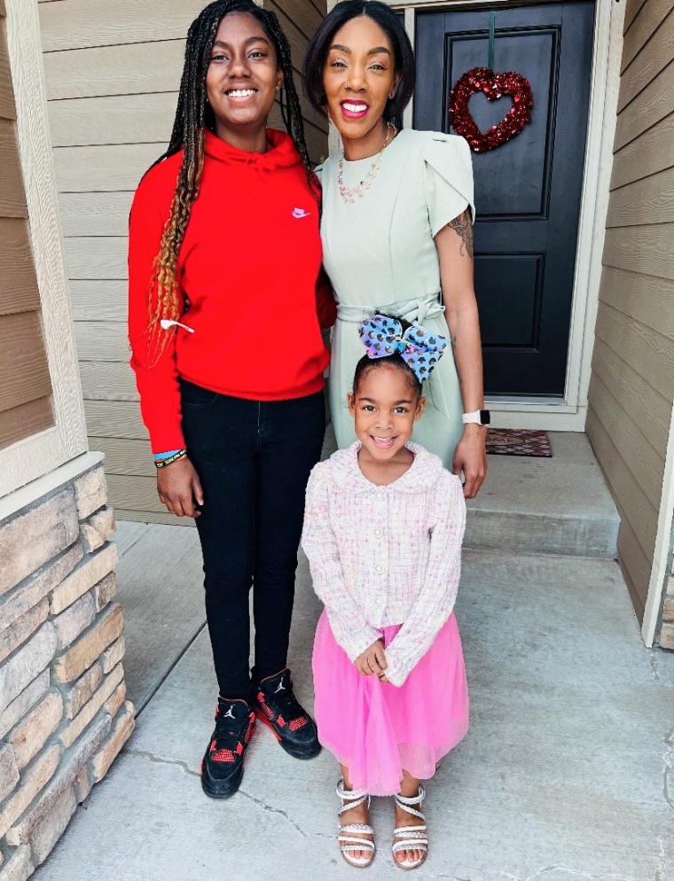 Tali’Ja Campbell, 34, of Peyton, Colo., with her children. 