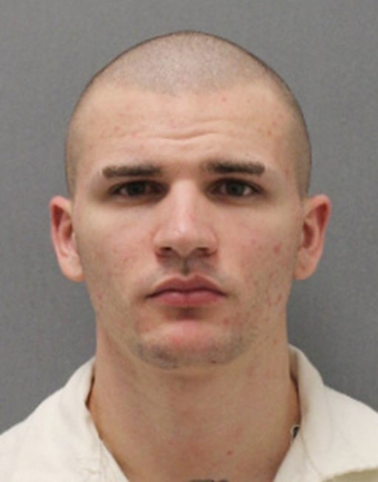 This image provided by the Texas Department of Criminal Justice on Sunday, June 11, 2023, shows inmate Trent Thompson. The 22-year-old inmate was captured Sunday about 250 miles (400 kilometers) from the West Texas prison he had escaped from hours earlier after climbing over a fence, officials said. (Texas Department of Criminal Justice via AP)