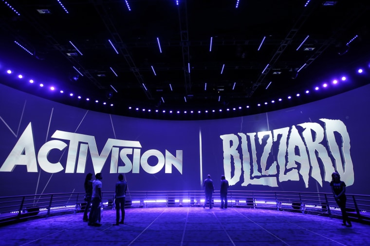 The Activision Blizzard Booth during the Electronic Entertainment Expo on June 13, 2013, in Los Angeles.