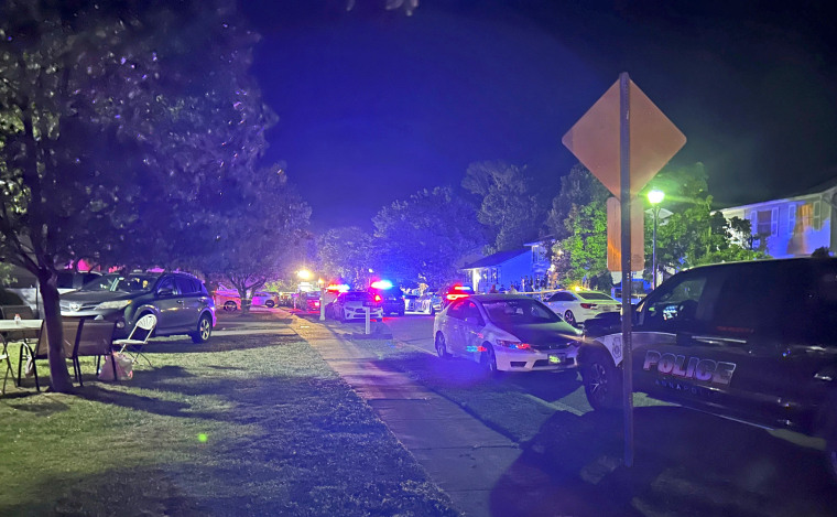 Police respond to a shooting at a home in Annapolis, Md., on June 11, 2023.