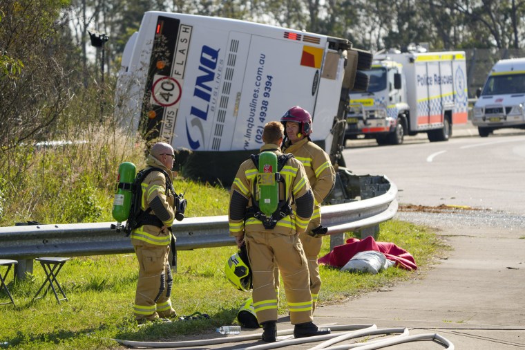The bus carrying wedding guests rolled over on a foggy night in Australia's wine country, killing and injuring multiple people, police said. 