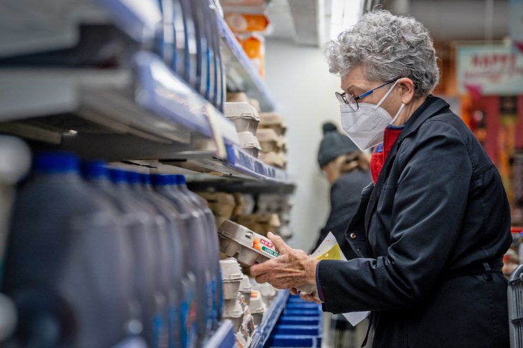 A customer shops for eggs at a grocery store on Feb. 8, 2023 in Austin, Texas.