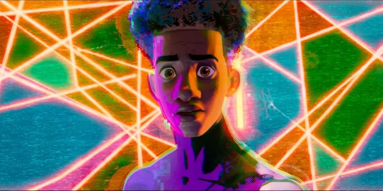 Mike Morales character in a scene from Spider-Man: Across the Spider Verse.