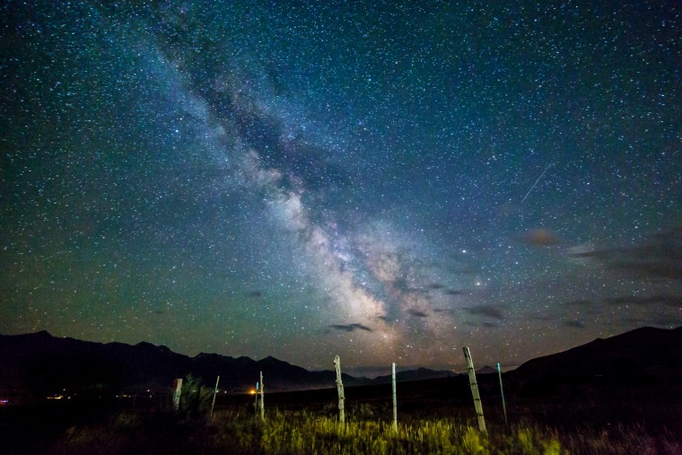 The stars of the Milky Way over Montana's Paradise Valley.