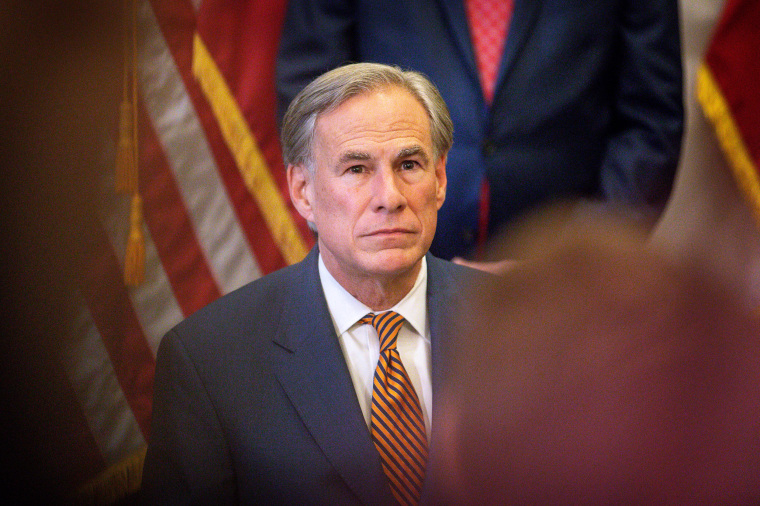 Greg Abbott during a press conference at the Capitol in Austin, Texas