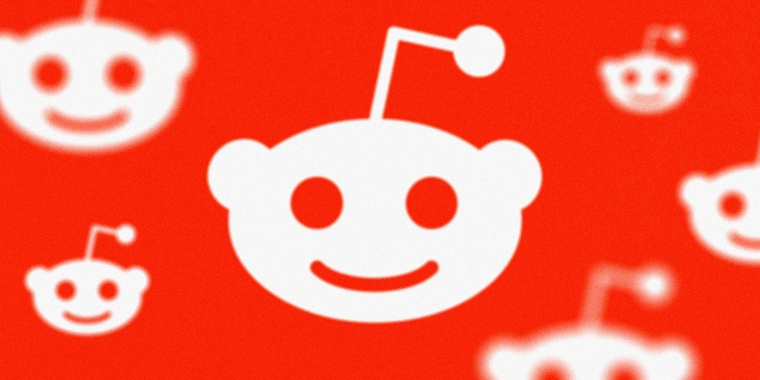 Repeated Reddit logos in and out of focus.