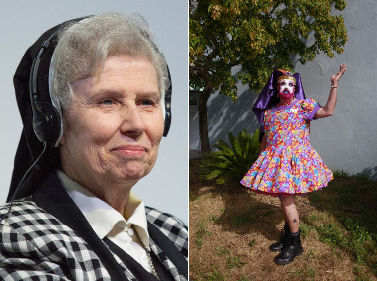 Sister Jeannine Gramick, left, and Sister Yanita Letgo.