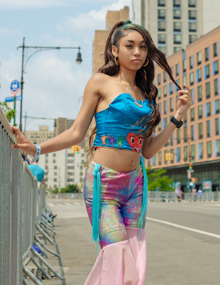 Saniya Aloyo, who attended her first Mermaid Parade this year, felt empowered wearing her handmade costume.  