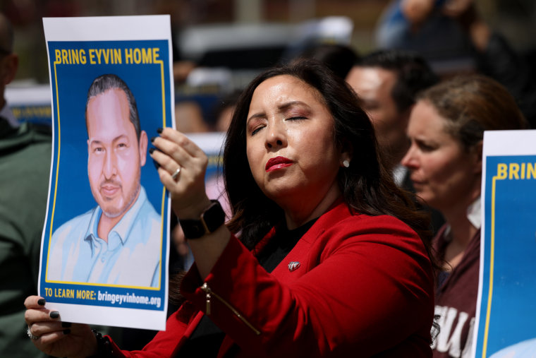 Rally staged by a coalition of friends, family, and colleagues working to bring Eyvin Hernandez home from what they term as unjustified imprisonment in Venezuela.