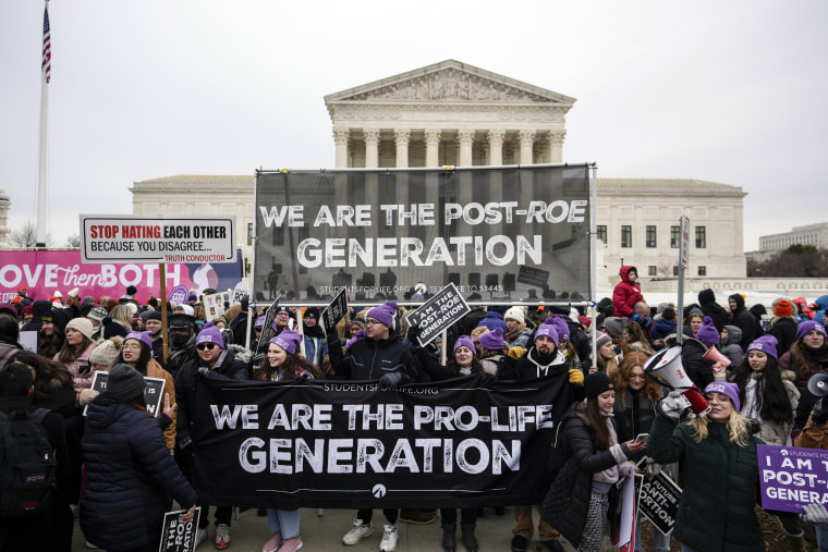 Anti-abortion activists rally outside the U.S. Supreme Court 