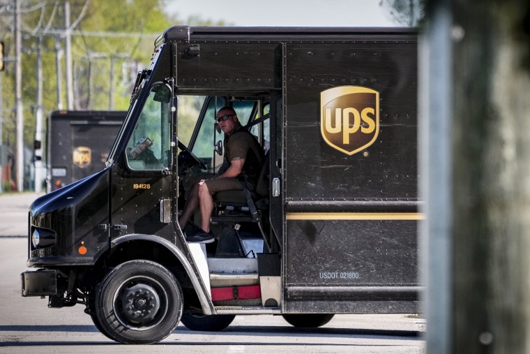 A UPS truck makes deliveries in Northbrook, Ill., on May 10, 2023.