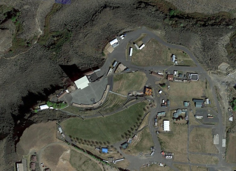 A satellite view of the Gorge Amphitheater in Quincy, Wash.
