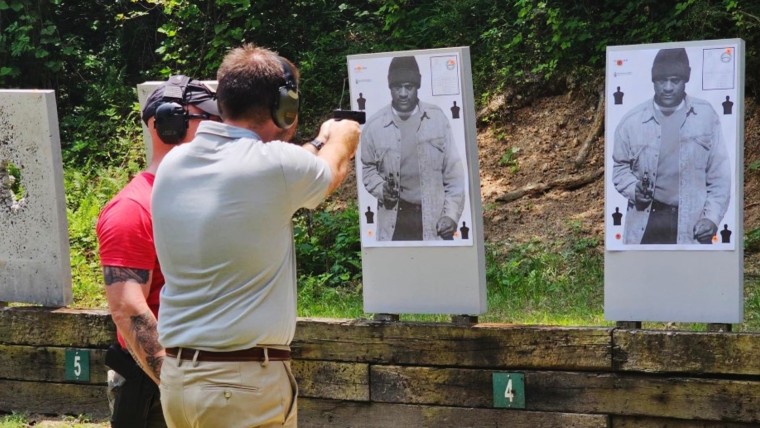 The Villa Rica Police Department in Georgia is facing intense backlash after hosting a handgun class over the weekend with a target that depicts a Black man in a beanie pointing a gun.