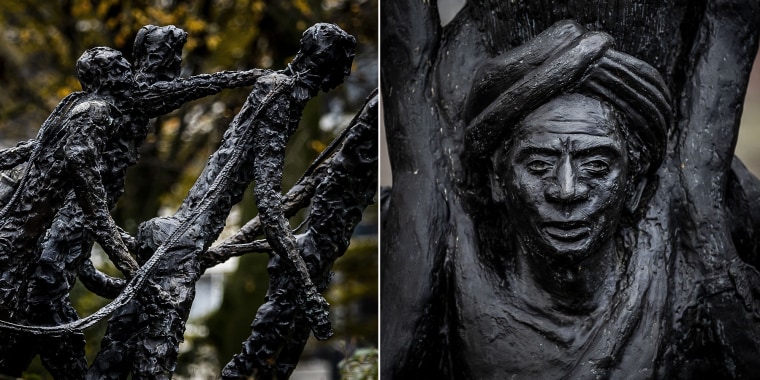 A series of three sculptures in Amsterdam's Oosterpark by Surinamese sculptor Erwin de Vries represents the horror of slavery and the emancipation of the enslaved.