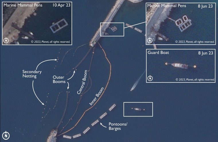 British Government analysis of satellite imagery over the port of Sevastopol appears to show an increase in marine training units between April and June 2023. 