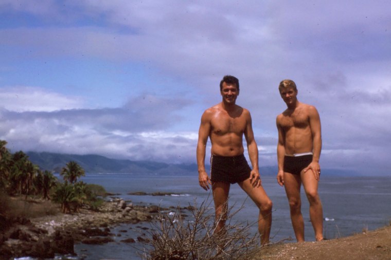 Rock Hudson (left) and Lee Garlington in Puerto Vallarta, 1963.