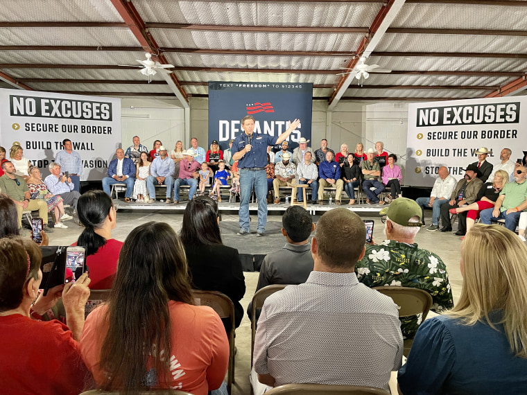 Florida Gov. DeSantis spoke at a Veterans of Foreign Wars hall during his trip to Texas.