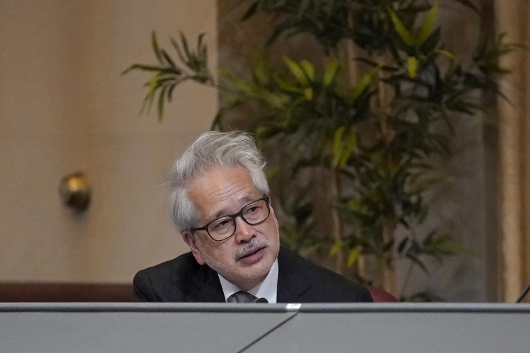 Don Tamaki during a meeting of California's reparations task force. 