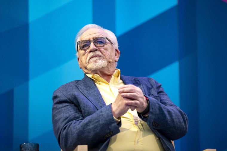 Journalist Katie Couric interviews 77-year-old actor Brian Cox at Aspen Ideas Festival in Aspen, Colo. on Tuesday, June 27, 2023.