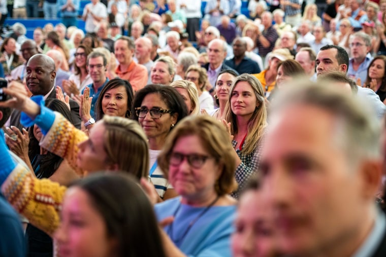 The audience of the Aspen Ideas Festival give a standing ovation to Liz Cheney on Tuesday, June 27, 2023.