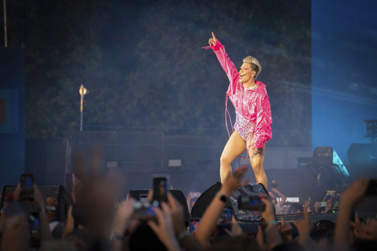 Pink performs at the BST Hyde Park concert in London on Saturday June 24, 2023. 