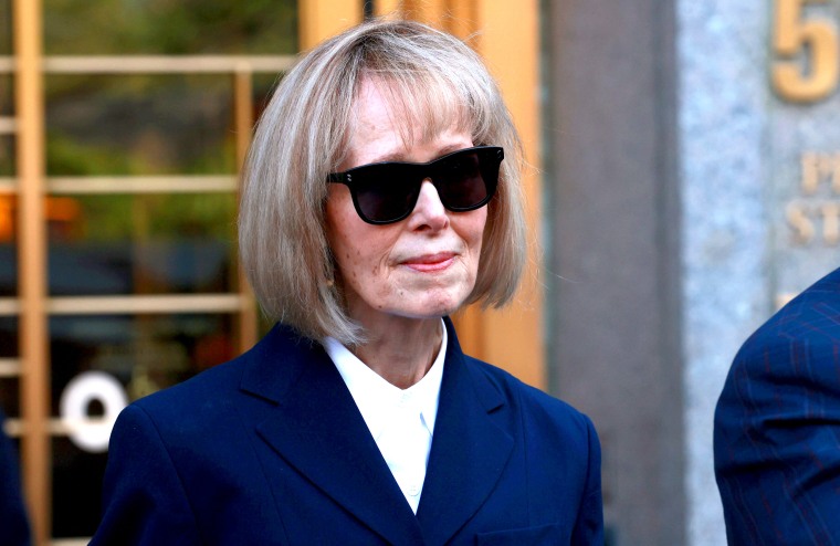 E. Jean Carroll at Manhattan federal court in New York City