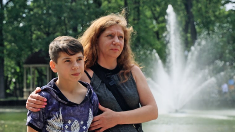 Oksana Stetsenko with her son Nikita.