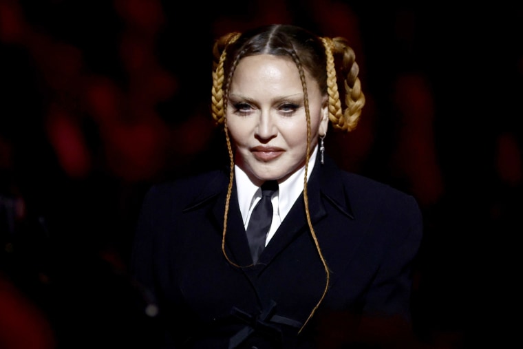 Madonna speaks onstage during the 65th GRAMMY Awards at Crypto.com Arena on February 05, 2023 in Los Angeles, California.