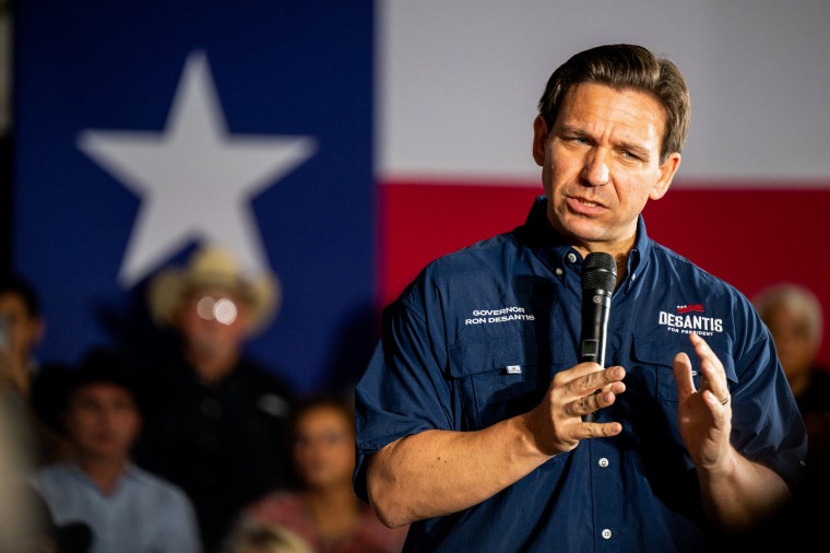 Republican presidential candidate, Florida Gov. Ron DeSantis in Eagle Pass, Texas, on June 26, 2023.