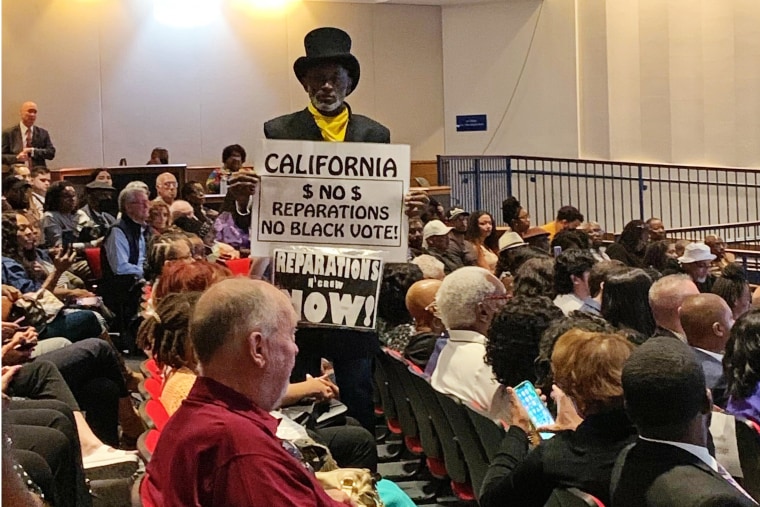 Morris Griffin at a meeting of California's reparations task force on June 29, 2023. 